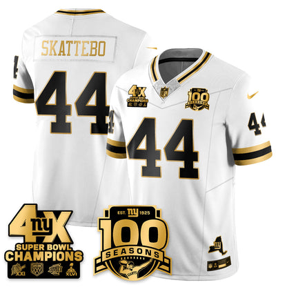 NYG 4-Time Champions Limited Gold Jersey- 100th Season - All Stitched-DTD