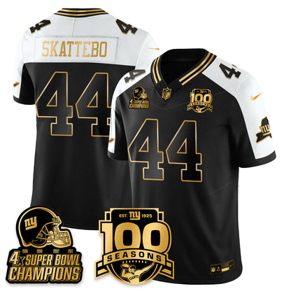 NYG 4-Time Champions Limited Gold Jersey V2- 100th Season - All Stitched-DTD