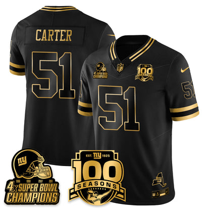 NYG 4-Time Champions Limited Gold Jersey V2- 100th Season - All Stitched-DTD