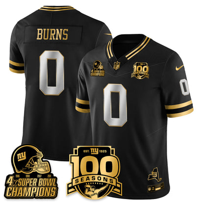 NYG 4-Time Champions Limited Gold Jersey V2- 100th Season - All Stitched-DTD
