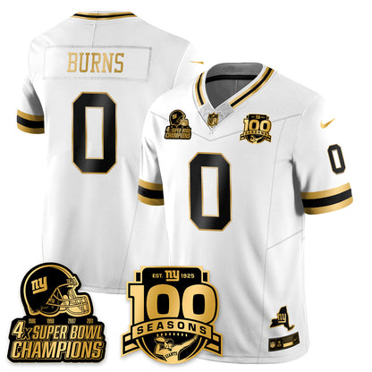 NYG 4-Time Champions Limited Gold Jersey V2- 100th Season - All Stitched-DTD