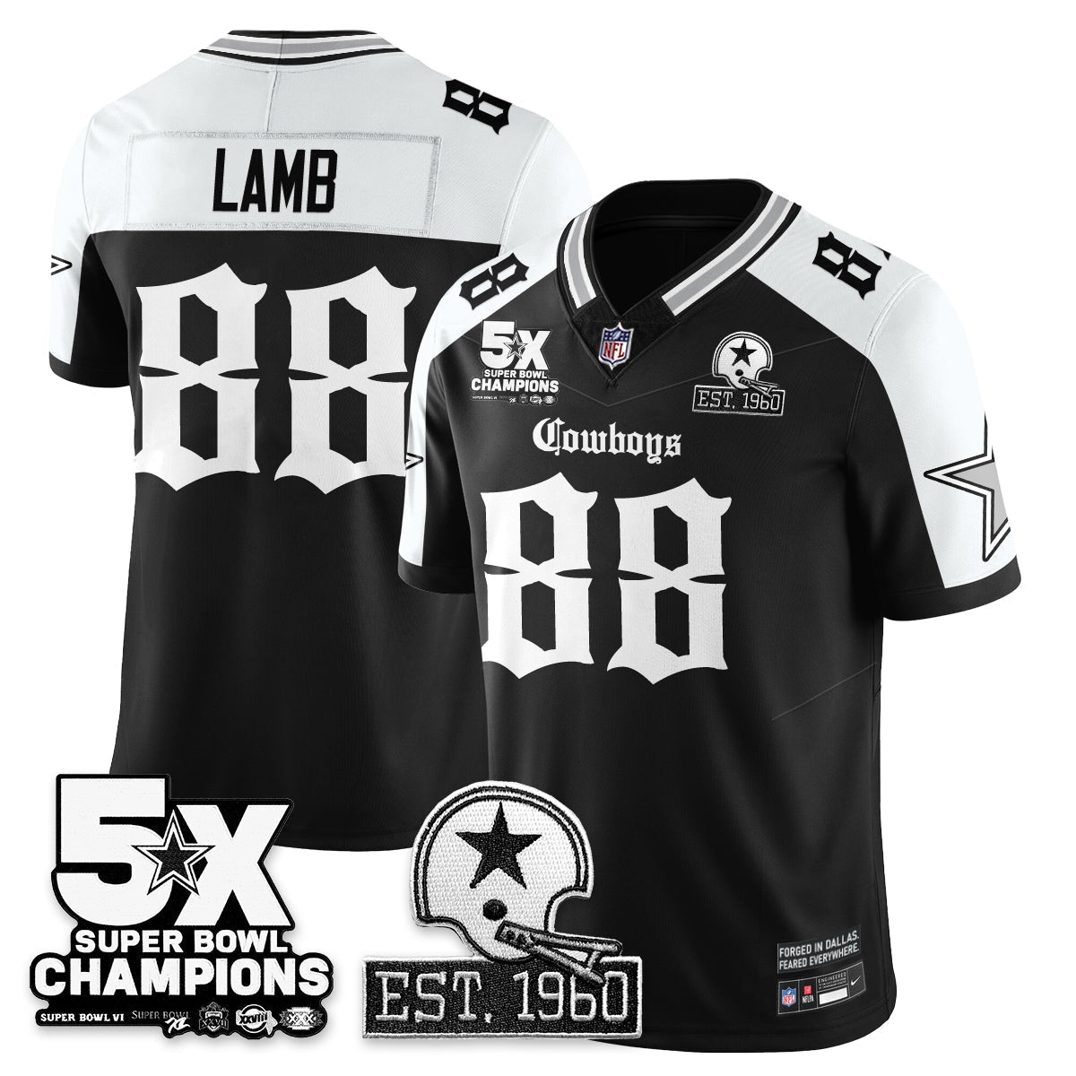 DAL 'Gothic 5-Time Champions Edition' Vapor Limited Jersey - All Stitched-DTD