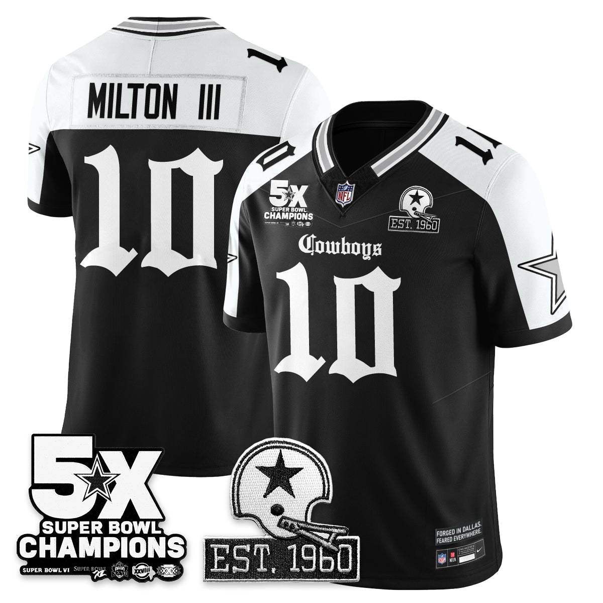DAL 'Gothic 5-Time Champions Edition' Vapor Limited Jersey - All Stitched-DTD