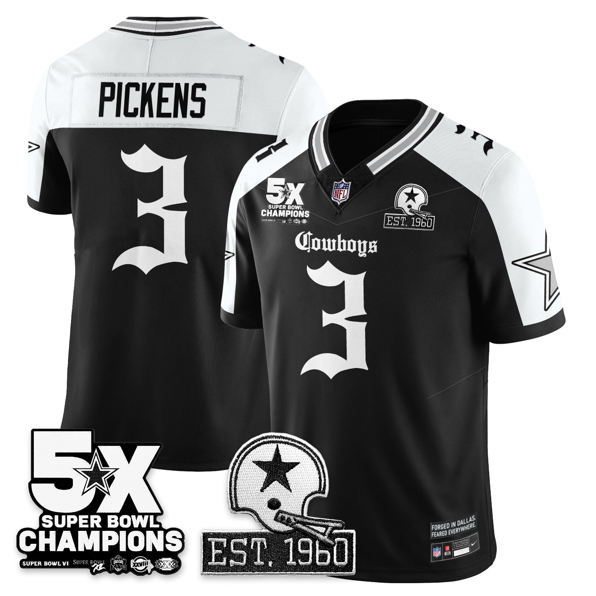 DAL 'Gothic 5-Time Champions Edition' Vapor Limited Jersey - All Stitched-DTD