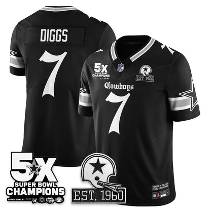 DAL 'Gothic 5-Time Champions Edition' Vapor Limited Jersey - All Stitched-DTD