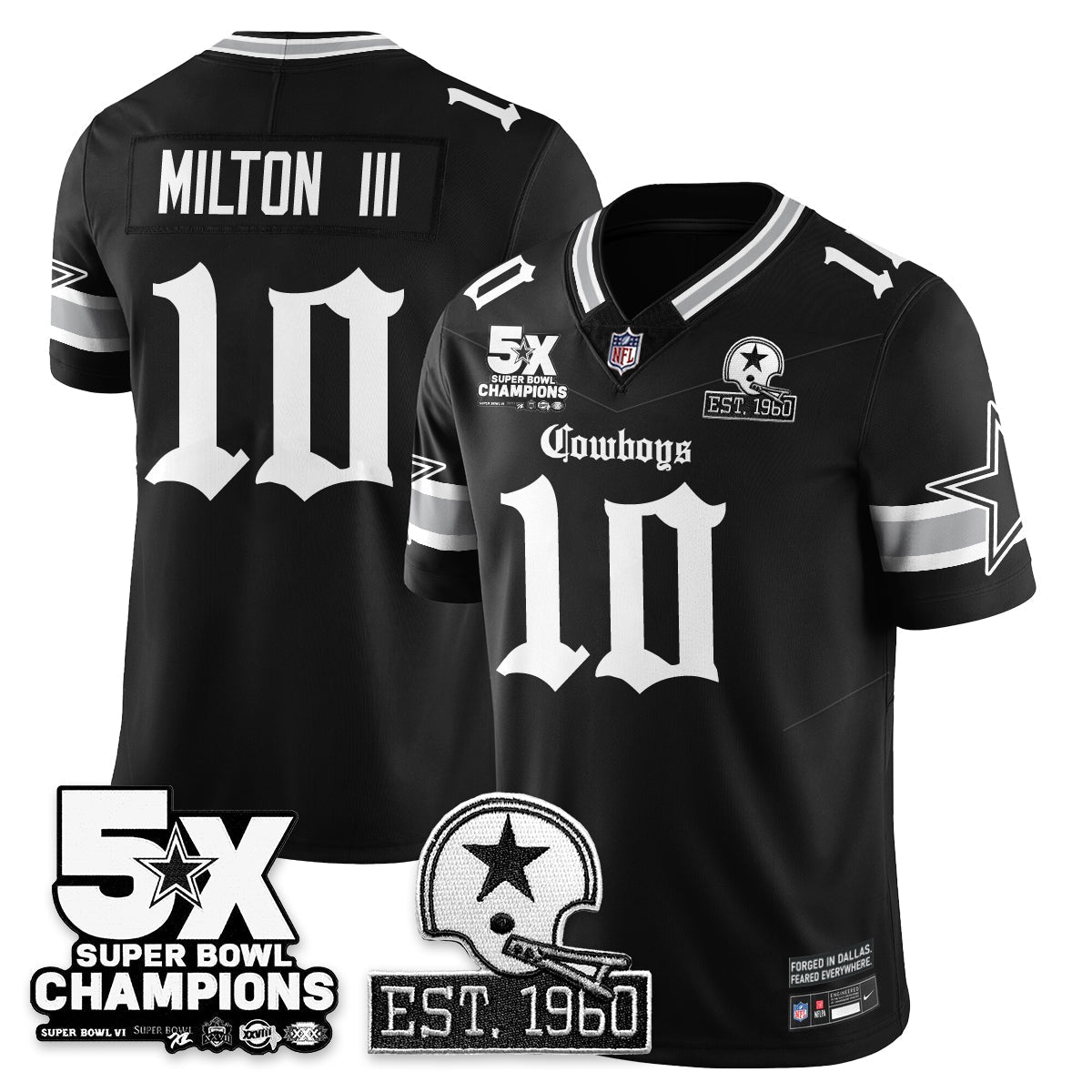 DAL 'Gothic 5-Time Champions Edition' Vapor Limited Jersey - All Stitched-DTD