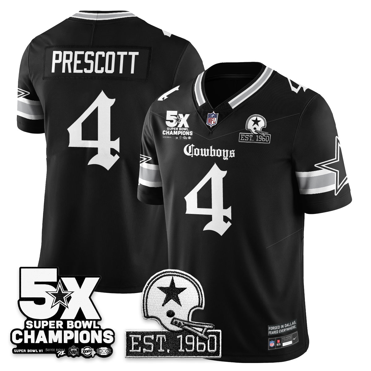 DAL 'Gothic 5-Time Champions Edition' Vapor Limited Jersey - All Stitched-DTD
