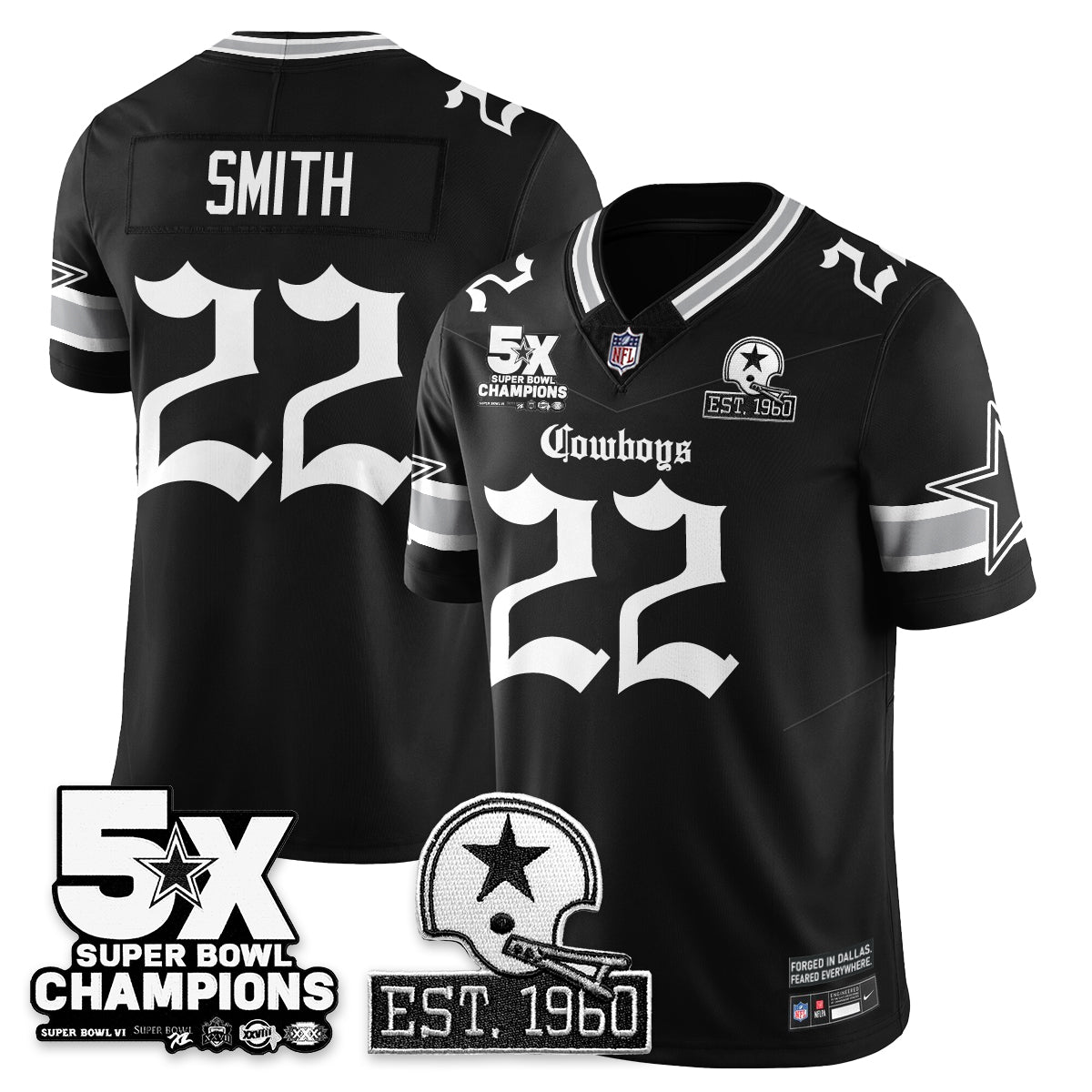 DAL 'Gothic 5-Time Champions Edition' Vapor Limited Jersey - All Stitched-DTD