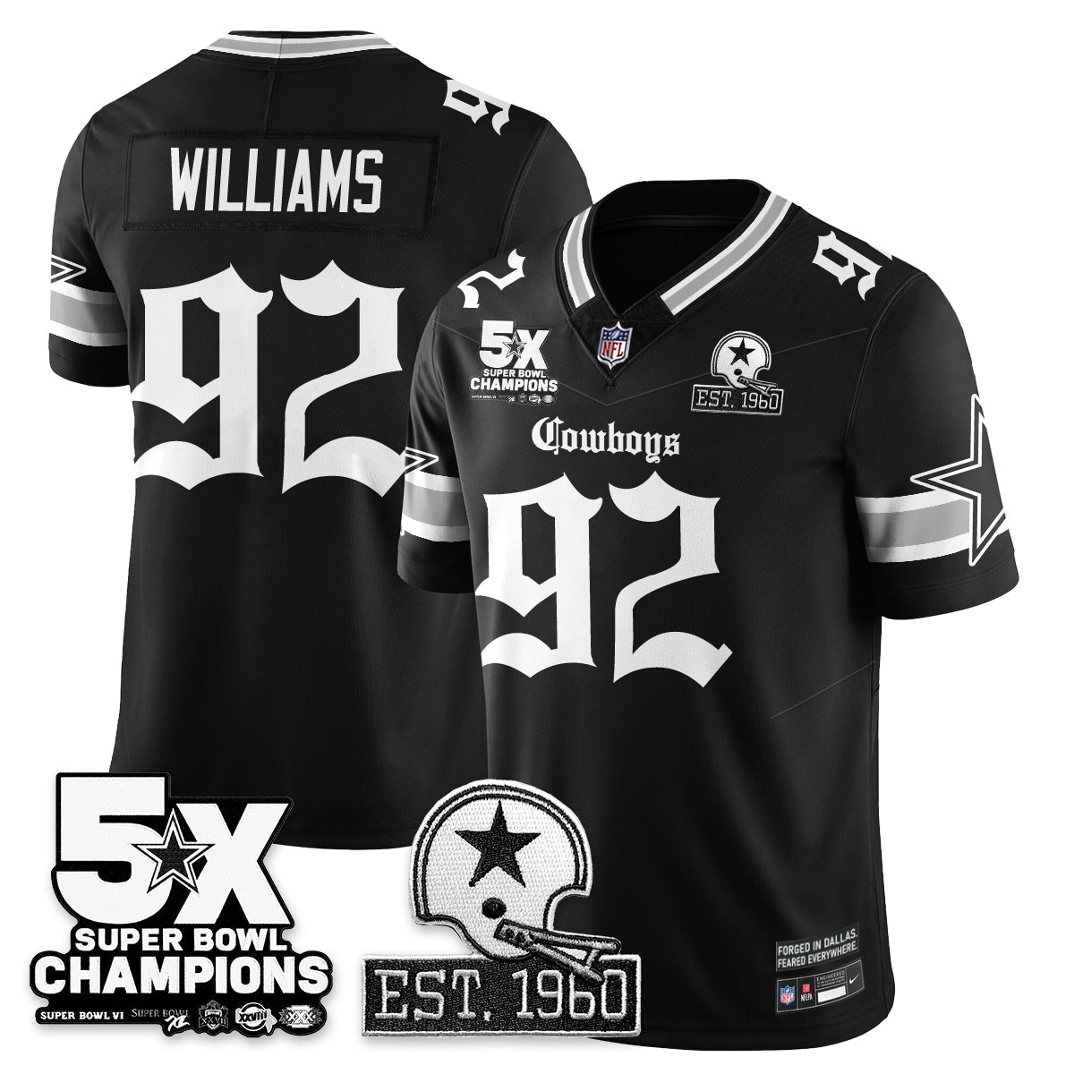 DAL 'Gothic 5-Time Champions Edition' Vapor Limited Jersey - All Stitched-DTD