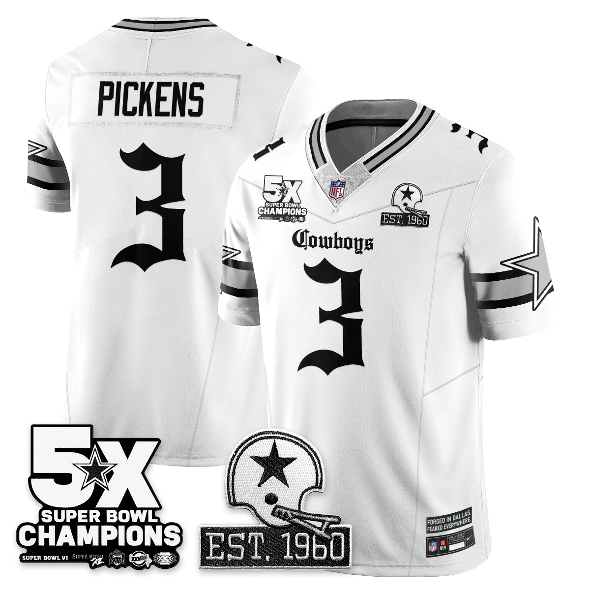 DAL 'Gothic 5-Time Champions Edition' Vapor Limited Jersey - All Stitched-DTD