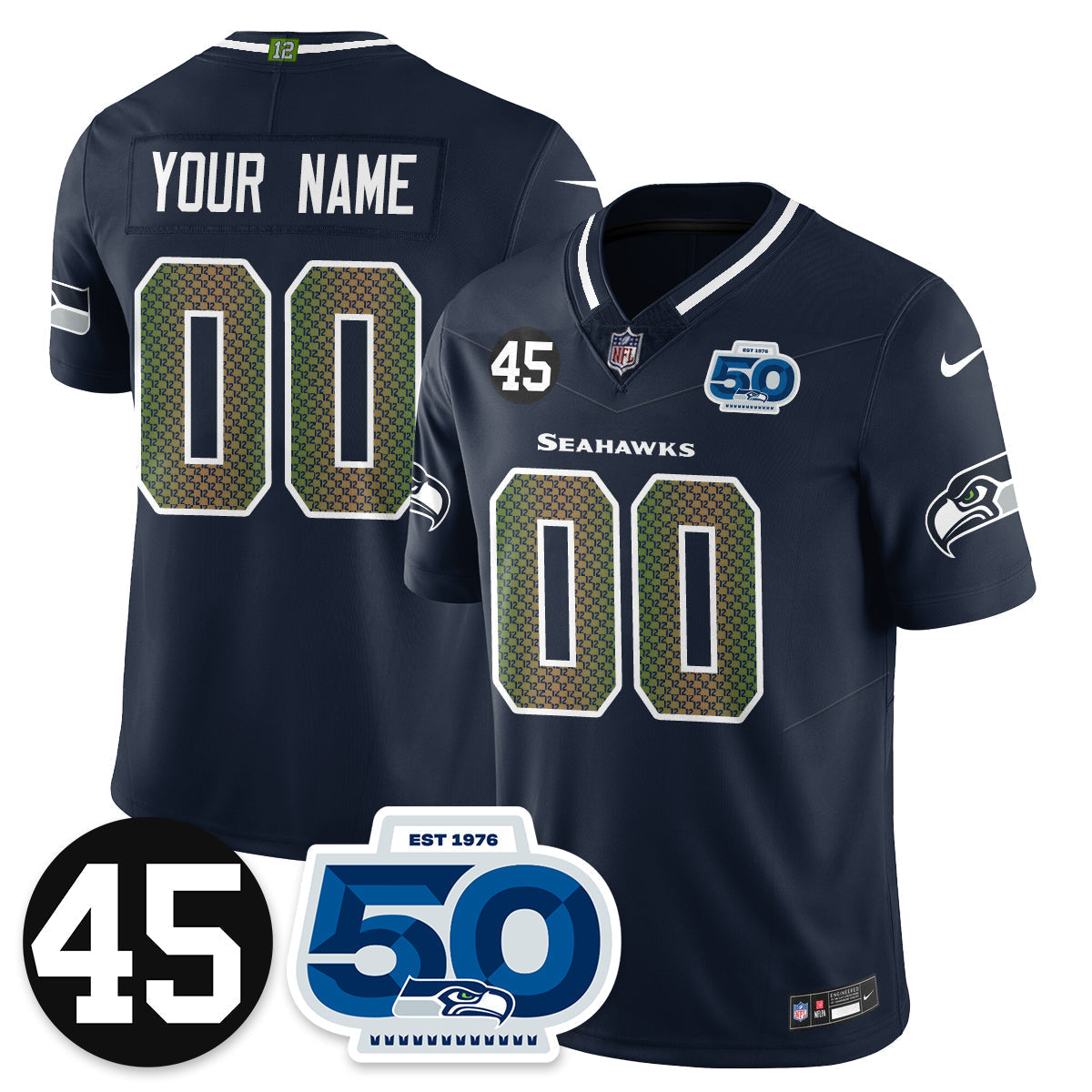 SEA Vapor Limited Custom Jersey - Honor Kenny Easley - All Stitched-DTD