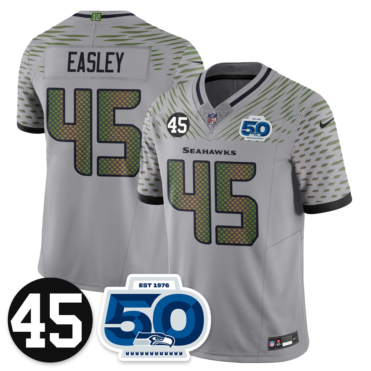 SEA Vapor Limited Jersey - Honor Kenny Easley - All Stitched-DTD
