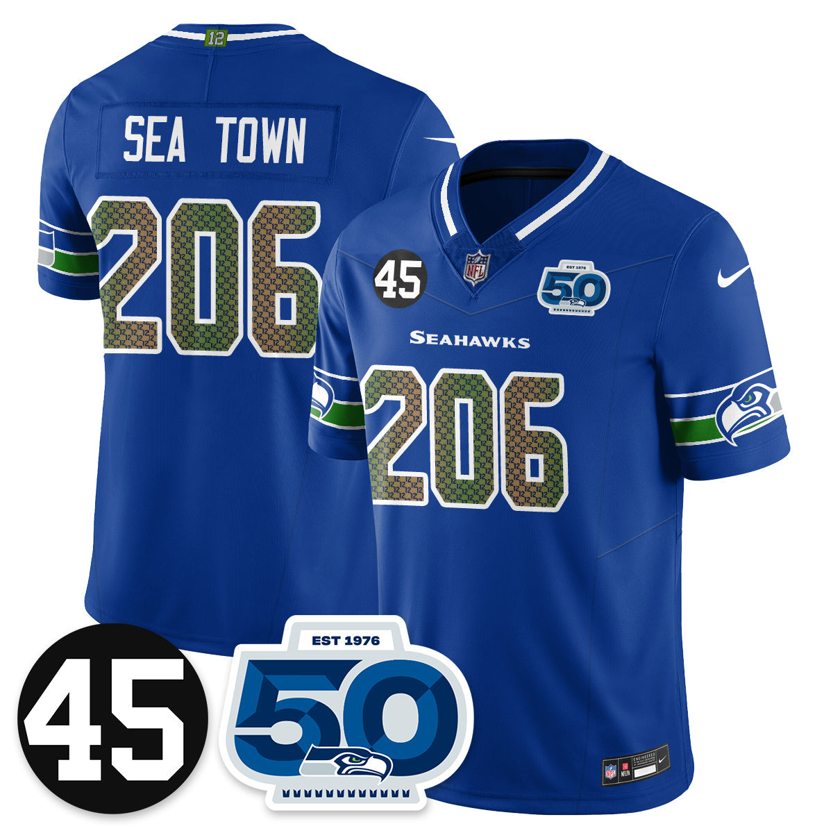 SEA Vapor Limited Jersey - Honor Kenny Easley - All Stitched-DTD