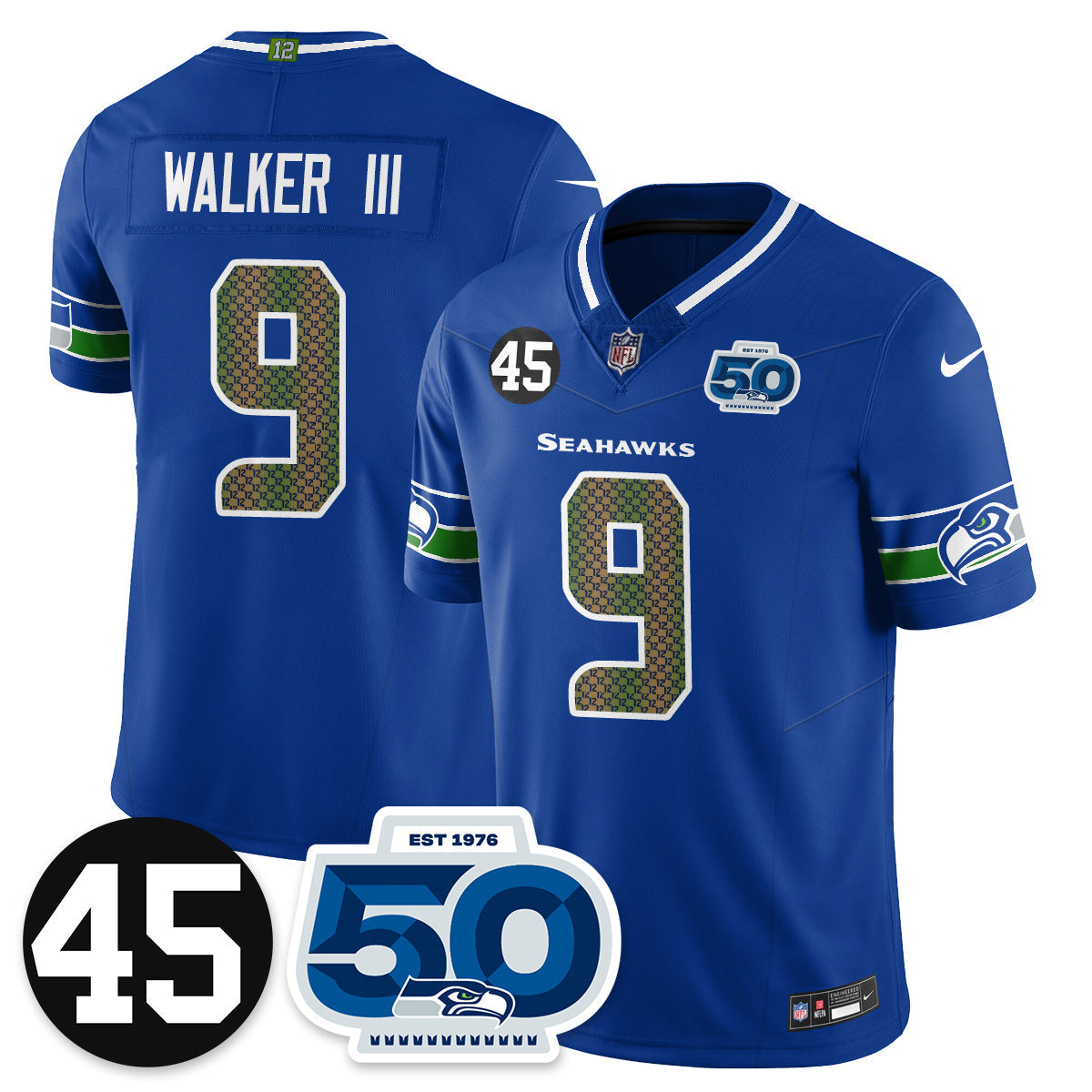 SEA Vapor Limited Jersey - Honor Kenny Easley - All Stitched-DTD