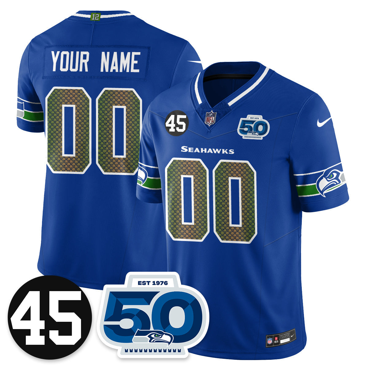 SEA Vapor Limited Custom Jersey - Honor Kenny Easley - All Stitched-DTD