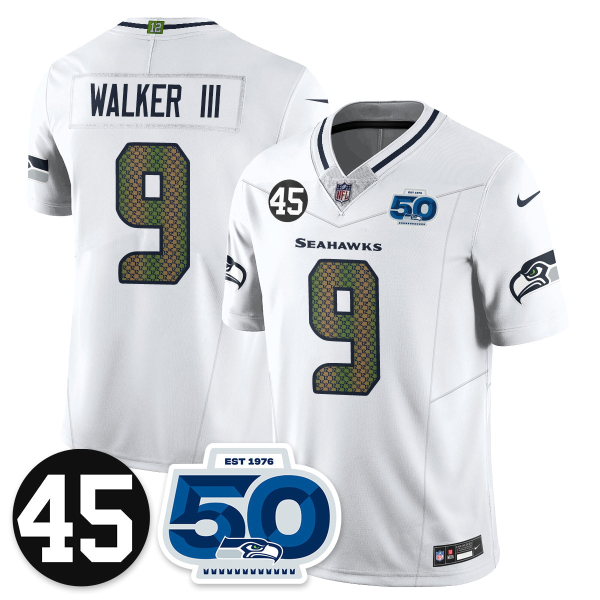 SEA Vapor Limited Jersey - Honor Kenny Easley - All Stitched-DTD
