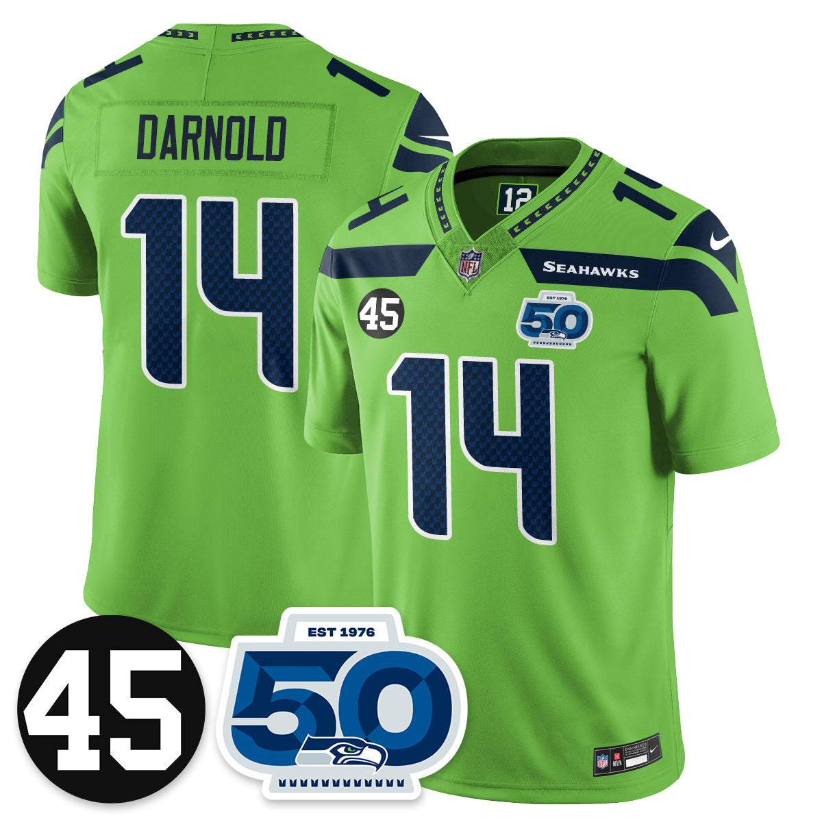 SEA Vapor Limited Jersey - Honor Kenny Easley - All Stitched-DTD