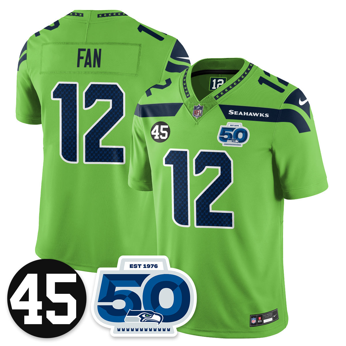 SEA Vapor Limited Jersey - Honor Kenny Easley - All Stitched-DTD