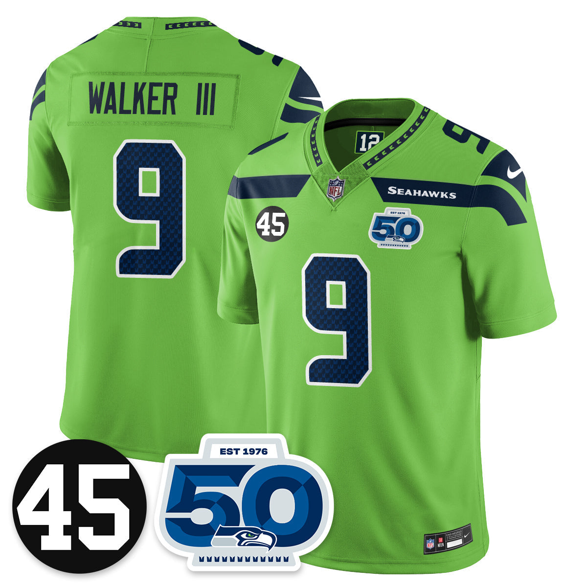 SEA Vapor Limited Jersey - Honor Kenny Easley - All Stitched-DTD