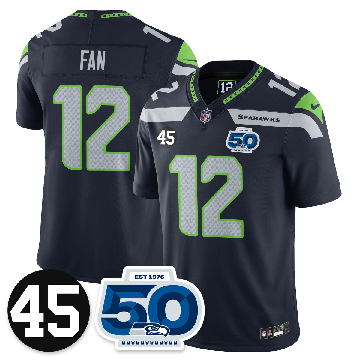 SEA Vapor Limited Jersey - Honor Kenny Easley - All Stitched-DTD