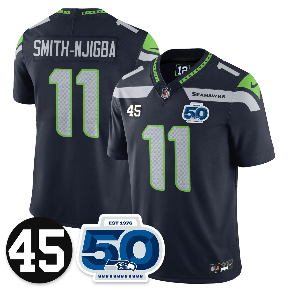 SEA Vapor Limited Jersey - Honor Kenny Easley - All Stitched-DTD