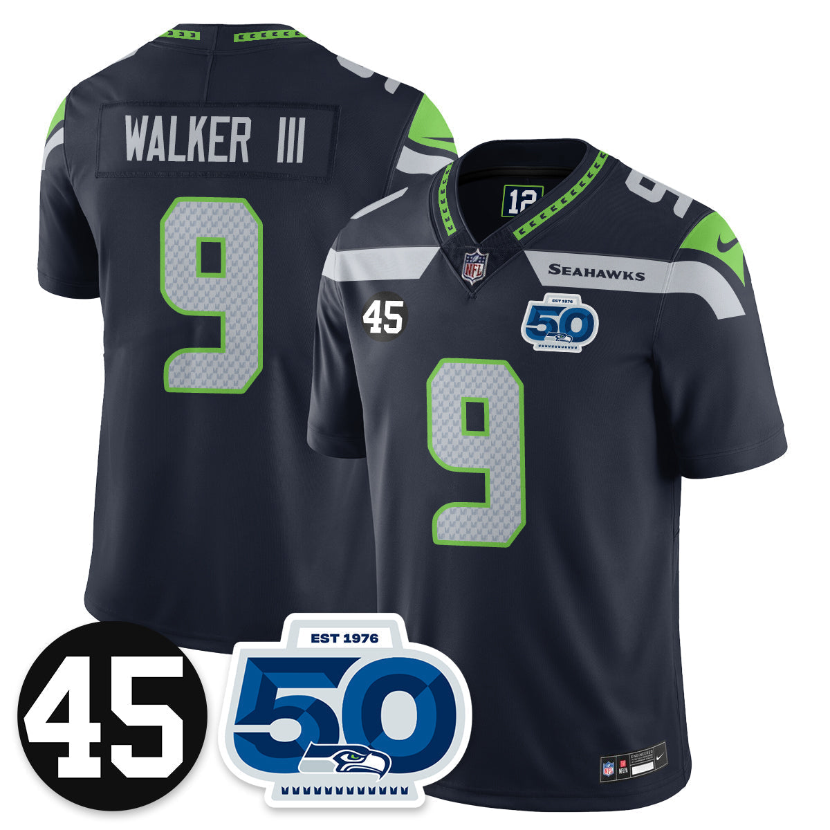 SEA Vapor Limited Jersey - Honor Kenny Easley - All Stitched-DTD