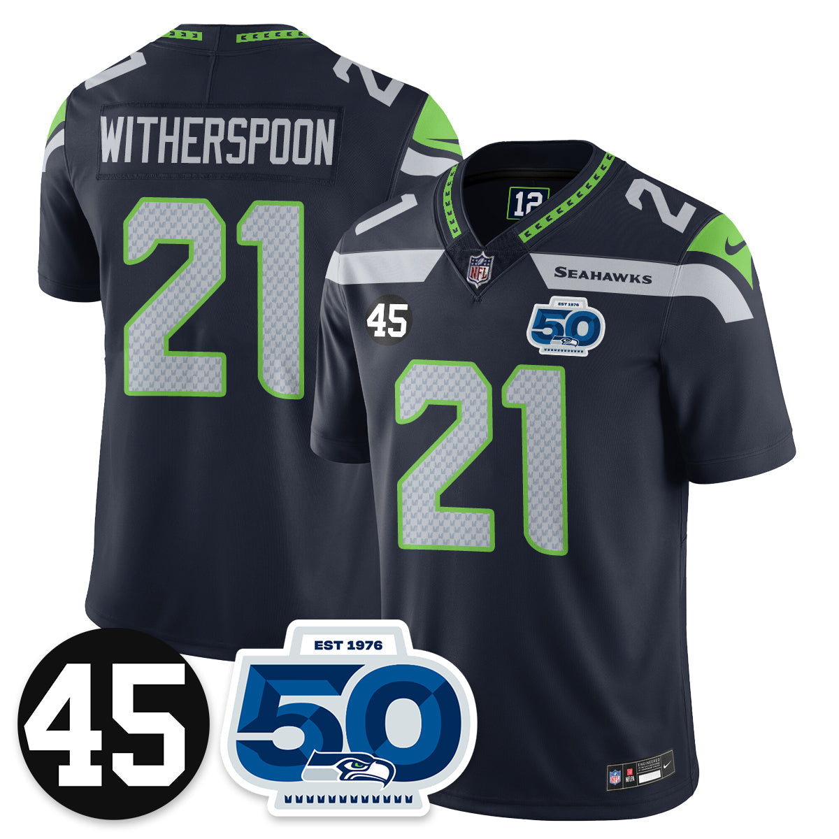 SEA Vapor Limited Jersey - Honor Kenny Easley - All Stitched-DTD