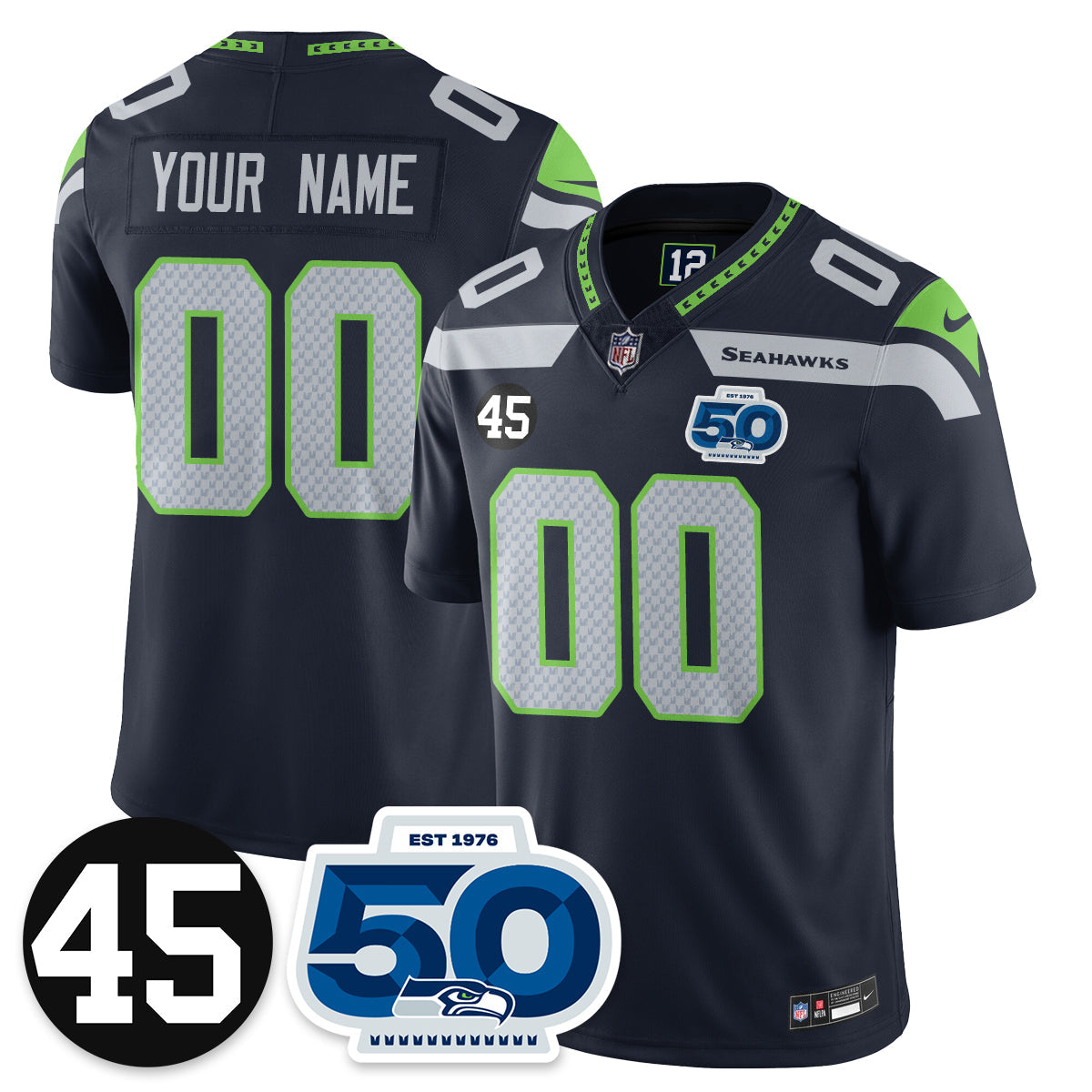 SEA Vapor Limited Jersey - Honor Kenny Easley - All Stitched-DTD