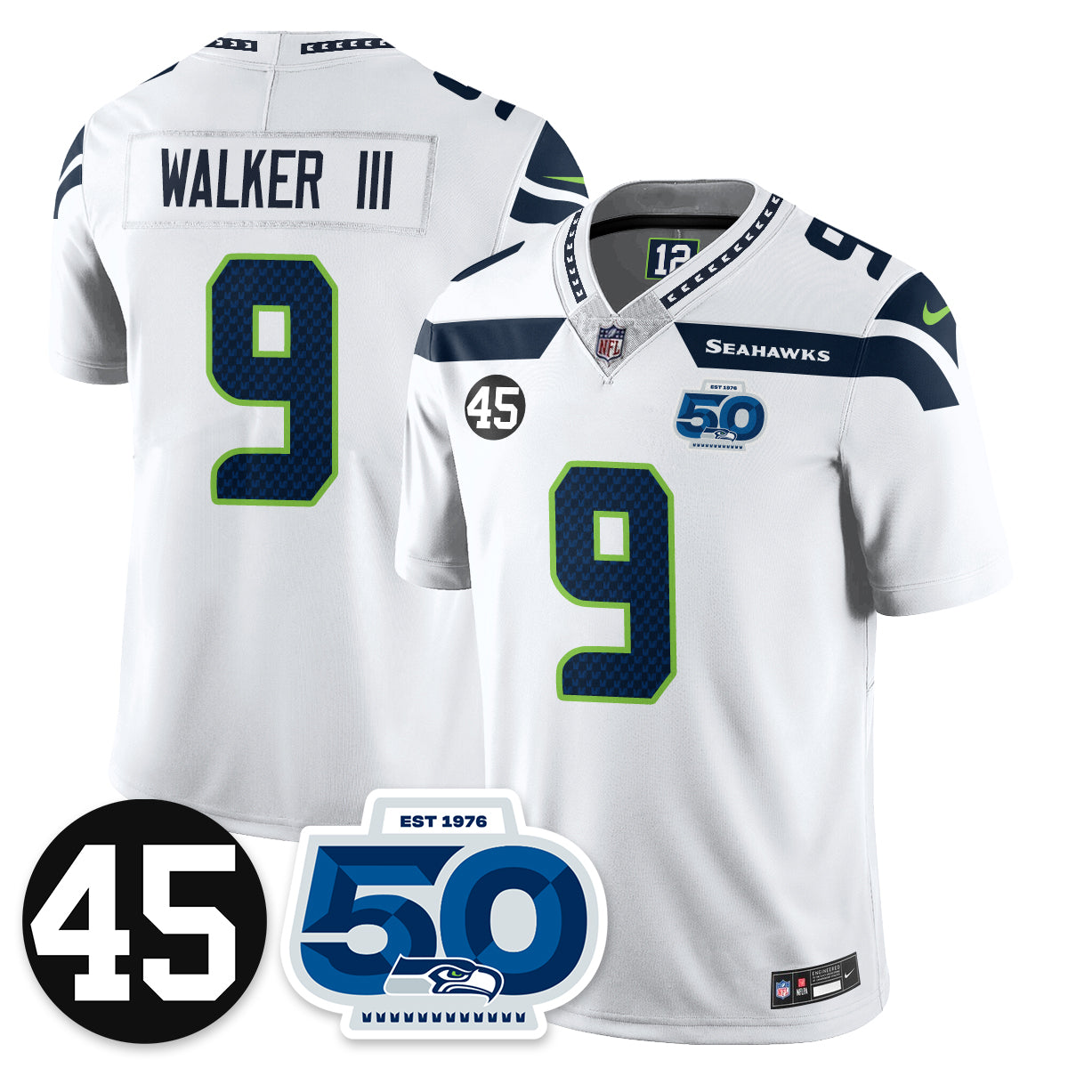 SEA Vapor Limited Jersey - Honor Kenny Easley - All Stitched-DTD