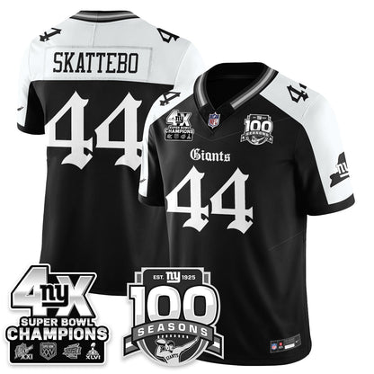 NYG 4-Time Champions Gothic Vapor Limited Jersey - 100th Seasons - All Stitched-DTD