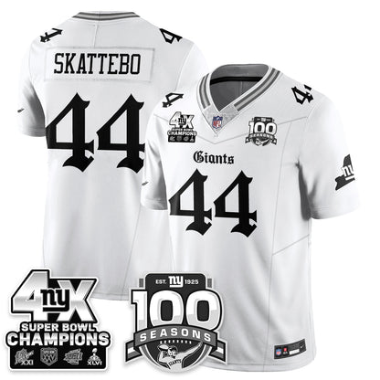 NYG 4-Time Champions Gothic Vapor Limited Jersey - 100th Seasons - All Stitched-DTD