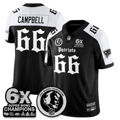 NE Gothic 6x Champions Patch Vapor Limited Jersey - John Madden Patch - All Stitched-DTD