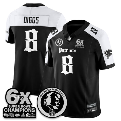 NE Gothic 6x Champions Patch Vapor Limited Jersey - John Madden Patch - All Stitched-DTD