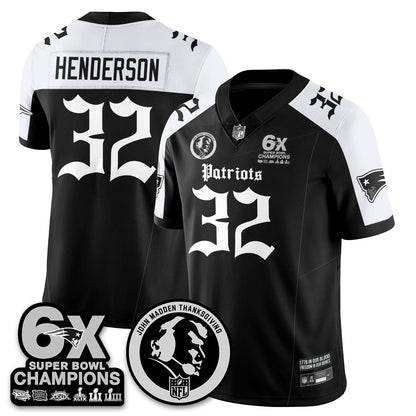 NE Gothic 6x Champions Patch Vapor Limited Jersey - John Madden Patch - All Stitched-DTD