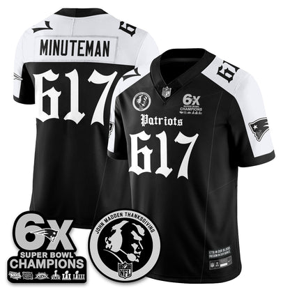 NE Gothic 6x Champions Patch Vapor Limited Jersey - John Madden Patch - All Stitched-DTD