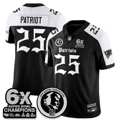 NE Gothic 6x Champions Patch Vapor Limited Jersey - John Madden Patch - All Stitched-DTD