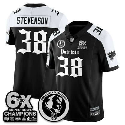 NE Gothic 6x Champions Patch Vapor Limited Jersey - John Madden Patch - All Stitched-DTD