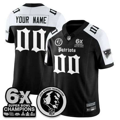 NE Gothic 6x Champions Patch Vapor Limited Jersey - John Madden Patch - All Stitched-DTD