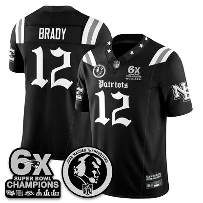 NE Gothic 6x Champions Patch Vapor Limited Jersey - John Madden Patch - All Stitched-DTD