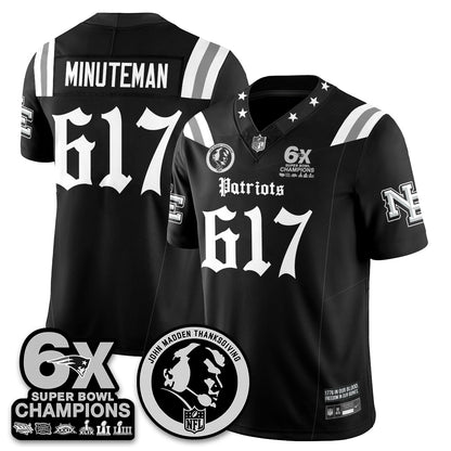 NE Gothic 6x Champions Patch Vapor Limited Jersey - John Madden Patch - All Stitched-DTD