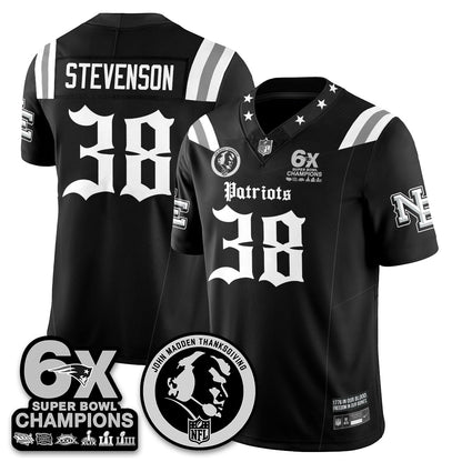 NE Gothic 6x Champions Patch Vapor Limited Jersey - John Madden Patch - All Stitched-DTD