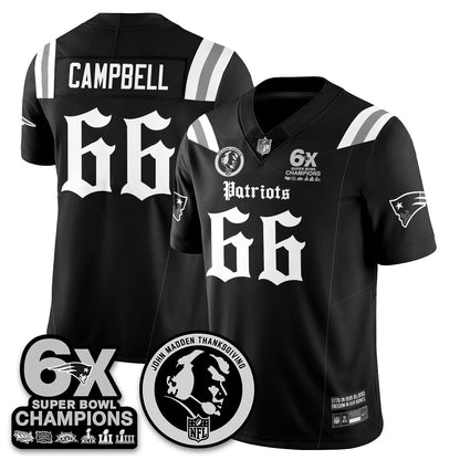 NE Gothic 6x Champions Patch Vapor Limited Jersey - John Madden Patch - All Stitched-DTD