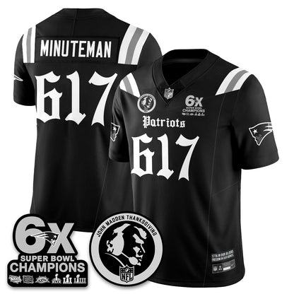 NE Gothic 6x Champions Patch Vapor Limited Jersey - John Madden Patch - All Stitched-DTD