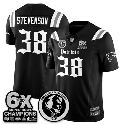 NE Gothic 6x Champions Patch Vapor Limited Jersey - John Madden Patch - All Stitched-DTD