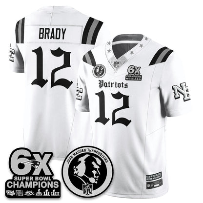 NE Gothic 6x Champions Patch Vapor Limited Jersey - John Madden Patch - All Stitched-DTD