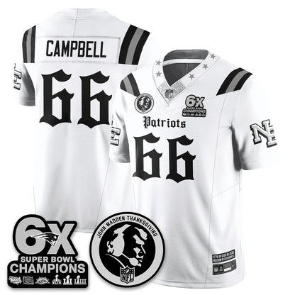 NE Gothic 6x Champions Patch Vapor Limited Jersey - John Madden Patch - All Stitched-DTD