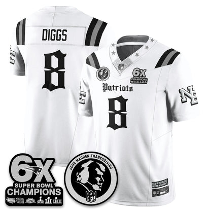 NE Gothic 6x Champions Patch Vapor Limited Jersey - John Madden Patch - All Stitched-DTD