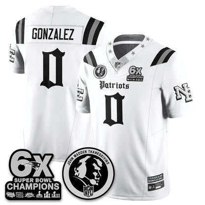 NE Gothic 6x Champions Patch Vapor Limited Jersey - John Madden Patch - All Stitched-DTD