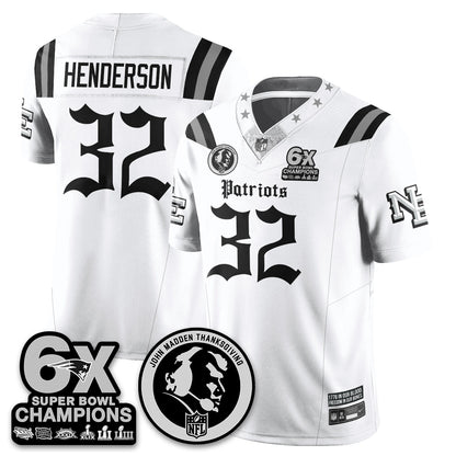NE Gothic 6x Champions Patch Vapor Limited Jersey - John Madden Patch - All Stitched-DTD