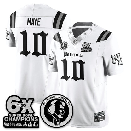 NE Gothic 6x Champions Patch Vapor Limited Jersey - John Madden Patch - All Stitched-DTD